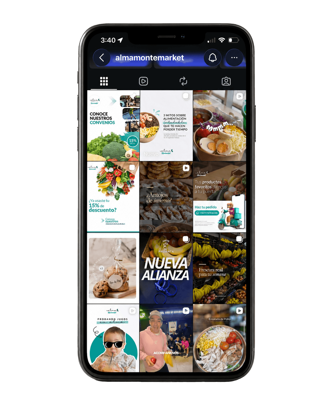 Feed de Instagram de Alma Montemarket
